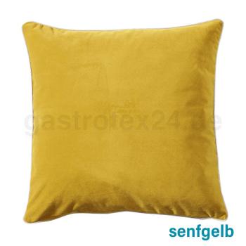 Dekokissen  Melva Velour Farbe senfgelb